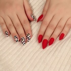 Накладные ногти «Леопард», 12 шт., с клеевыми пластинами, форма миндаль, красные, бежевые - Фото 7