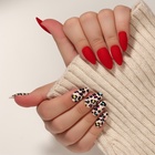 Накладные ногти «Леопард», 12 шт., с клеевыми пластинами, форма миндаль, красные, бежевые - Фото 8
