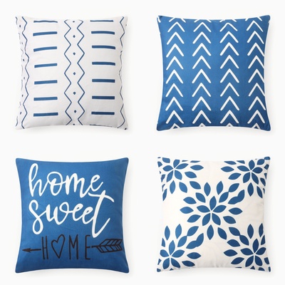 Чехол на подушку 4 шт. «Этель» Home, 40×40 см, велюр