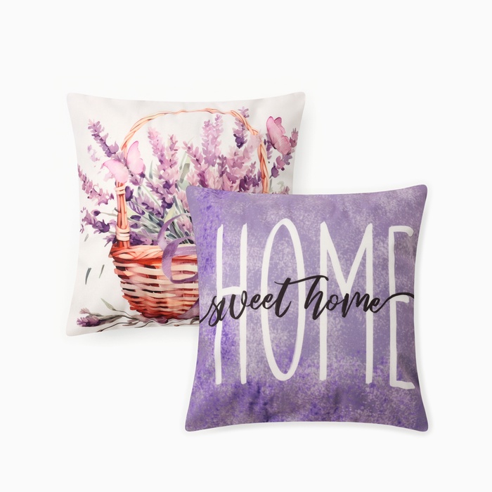 Наволочка декоративная «Этель» Sweet Home, 2 шт., 40×40 см, велюр