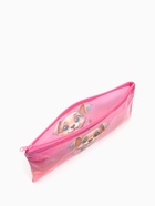 Косметичка-пенал на молнии, среднего размера, с рисунком, розовая - Фото 3