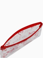 Косметичка-пенал на молнии, с ярким принтом, красная - Фото 3