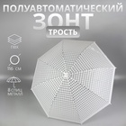 Зонт - трость полуавтоматический, 8 спиц, R = 51/58 см, D = 116 см, цвет белый - фото 322189870