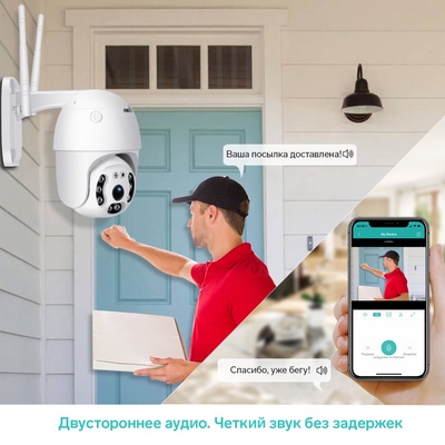 Видеокамера WiFi Cam-15, IP, 2 Мп, поворот 355 °, микрофон, 3.6 мм объектив, белая
