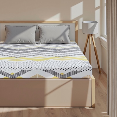 Простыня на резинке 1.5-спальная «Этель» Gray geometry, 160×200+25 см, бязь