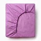 Простыня на резинке 2-спальная «Этель», 180×200+25 см, сиреневая, поплин - Фото 2