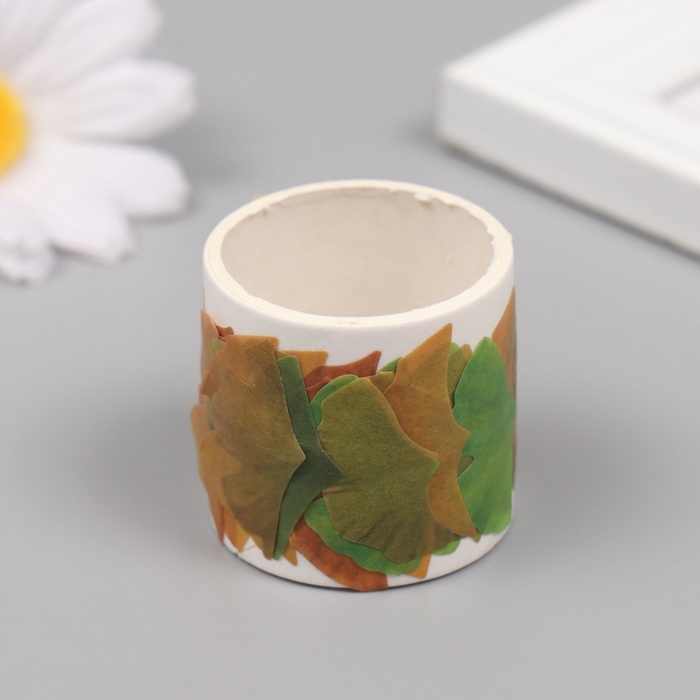 Клейкая лента бумага «Листья гинкго», 50 картинок, 3.5×3.5×3.7 см