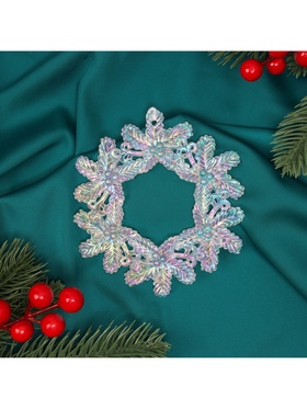 Ёлочная игрушка «Зимнее волшебство. Венок перелив», 10.5×10.5 см, прозрачный