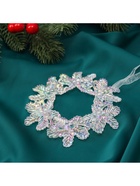 Ёлочная игрушка «Зимнее волшебство. Венок перелив», 10.5×10.5 см, прозрачный - Фото 3