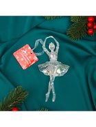 Ёлочная игрушка «Зимнее волшебство. Балерина пышная юбка перелив» пластик, 17×7.5 см, прозрачный 10514169