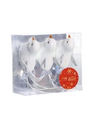 Ёлочные игрушки 3 шт. «Зимнее волшебство. Маленькая птичка» пластик, 5×11.5 см, белый - Фото 11