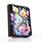 Кошелёк на молнии «Рыбы», чёрный - фото 65436472