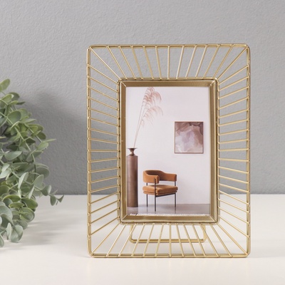 Фоторамка для фото 10×15 см «Солнце», металл, под золото, 18×23.7 см