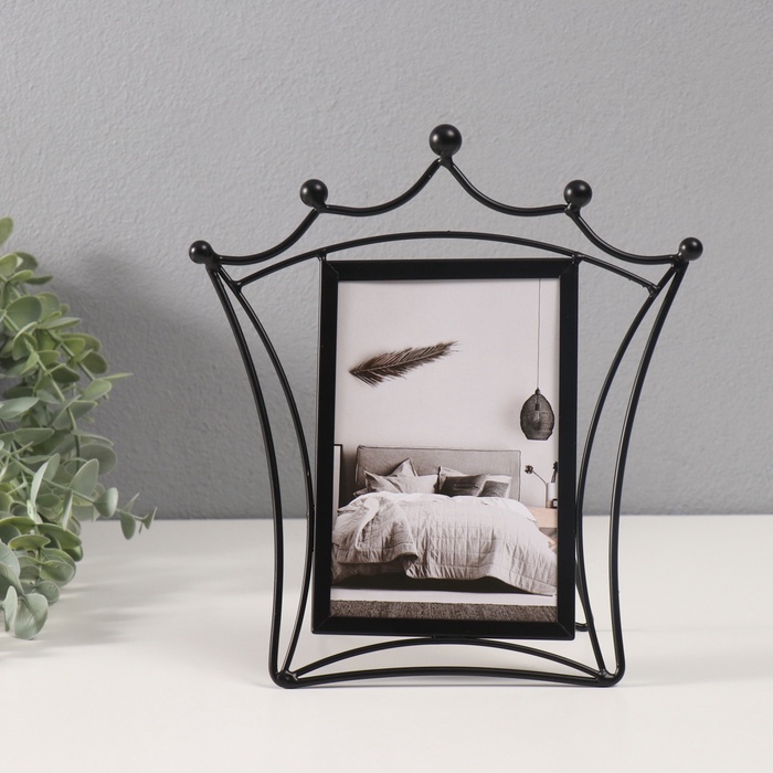 Фоторамка для фото 10×15 см «Принцесса», металл, чёрный 21×22.5 см - Фото 1