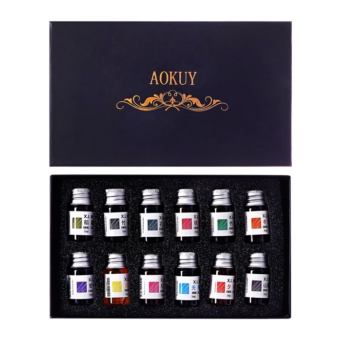 Набор чернил для рисования, 12 штук, 12 цветов, 7 мл