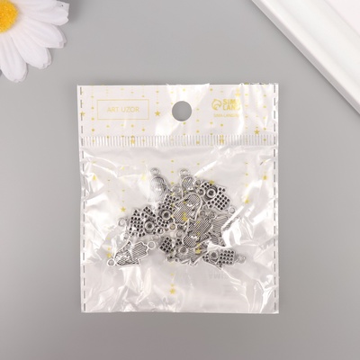 Коннектор для творчества металл 2 ушка «Рука Фатимы», 2.2×1.2 см