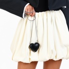 Сумка женская кросс-боди на цепочке, мини сердце, чёрный - Фото 1