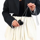 Сумка женская кросс-боди на цепочке, мини сердце, чёрный - Фото 8