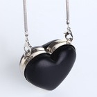Сумка женская кросс-боди на цепочке, мини сердце, чёрный - Фото 10