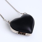 Сумка женская кросс-боди на цепочке, мини сердце, чёрный - Фото 11