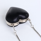 Сумка женская кросс-боди на цепочке, мини сердце, чёрный - Фото 12