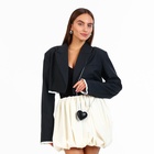 Сумка женская кросс-боди на цепочке, мини сердце, чёрный - Фото 3