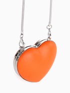 Сумка мини-клатч на магните, в форме сердца, жёсткий корпус, на длинной цепочке, оранжевая - Фото 10
