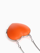 Сумка мини-клатч на магните, в форме сердца, жёсткий корпус, на длинной цепочке, оранжевая - Фото 11