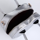 Сумка женская кросс-боди на молнии, 20×7.5×17 см, серебряная - Фото 11