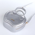 Сумка женская кросс-боди на молнии, 20×7.5×17 см, серебряная - Фото 9