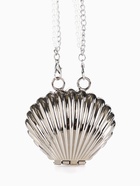 Сумка мини-клатч на магните, в форме ракушки, жёсткий корпус, на длинной цепочке, серебристая - Фото 2