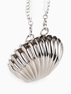Сумка мини-клатч на магните, в форме ракушки, жёсткий корпус, на длинной цепочке, серебристая - Фото 6