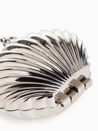 Сумка мини-клатч на магните, в форме ракушки, жёсткий корпус, на длинной цепочке, серебристая - Фото 8