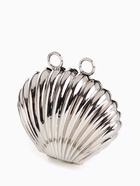 Сумка мини-клатч на магните, в форме ракушки, жёсткий корпус, на длинной цепочке, серебристая - Фото 10