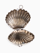 Сумка мини-клатч на магните, в форме ракушки, жёсткий корпус, на длинной цепочке, серебристая - Фото 3