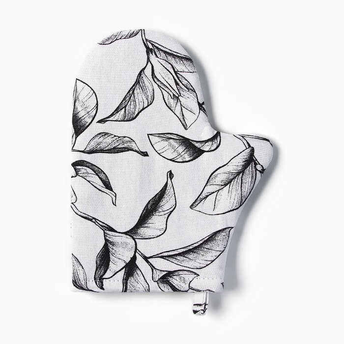 Варежка-прихватка «Доляна» Plant leaves, 20×27 см, 100% хлопок, 250 г/м² - Фото 1