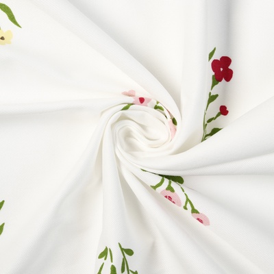 Шторы для кухни «Этель. Цветочек», 150×150 см - 2 шт., саржа 190 г/м², 100% хлопок