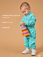 Комбинезон детский флисовый, на молнии, мятный, рост 80-86 см - Фото 2