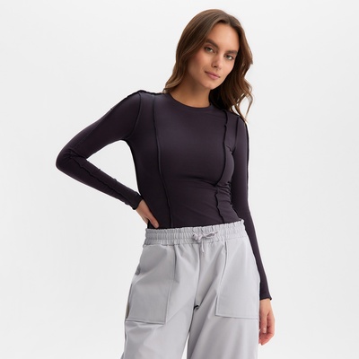 Лонгслив с декоративными швами женский MIST, размер 46, серый