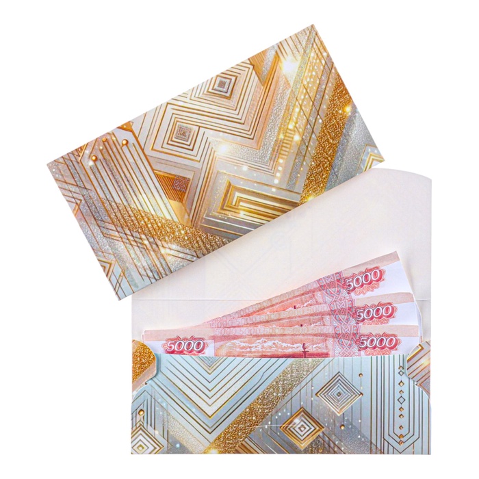 

Конверт для денег "Универсальный" золотистый, 8,5 х 17 см