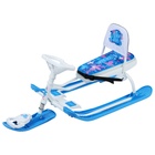 Снегокат «Тимка спорт 4-1» с бабочками, со спинкой, белый, голубой, ТС4-1/БТ Nika - Фото 6