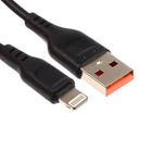 Кабель D-01L, Lightning - USB, 2.4 А, 1 м, черный 10837101 - фото 16643016