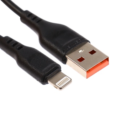Кабель D-01L, Lightning - USB, 2.4 А, 1 м, чёрный