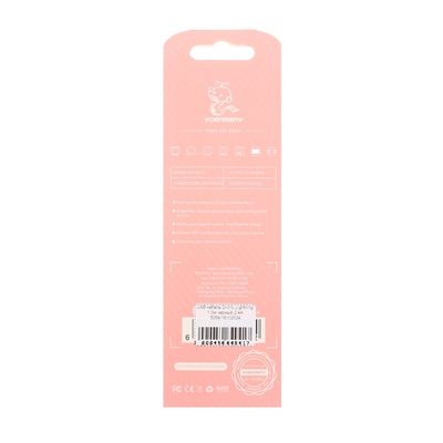 Кабель D-01L, Lightning - USB, 2.4 А, 1 м, чёрный