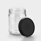 Набор стеклянных банок с чёрной полимерной крышкой, ТО-82 мм, 450 мл, 6 шт. - Фото 3