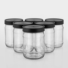 Набор стеклянных банок с чёрной полимерной крышкой, ТО-82 мм, 450 мл, 6 шт. - Фото 7