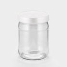 Набор стеклянных банок с серебристой полимерной крышкой, ТО-82 мм, 450 мл, 6 шт. - Фото 4