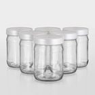 Набор стеклянных банок с серебристой полимерной крышкой, ТО-82 мм, 450 мл, 6 шт. - Фото 7