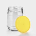 Набор стеклянных банок с жёлтой полимерной крышкой, ТО-82 мм, 450 мл, 6 шт. - Фото 3