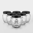 Набор стеклянных банок с чёрной полимерной крышкой, ТО-82 мм, 550 мл, 6 шт. - Фото 7